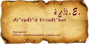 Árpád Erzsébet névjegykártya