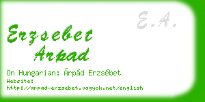 erzsebet arpad business card