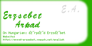 erzsebet arpad business card